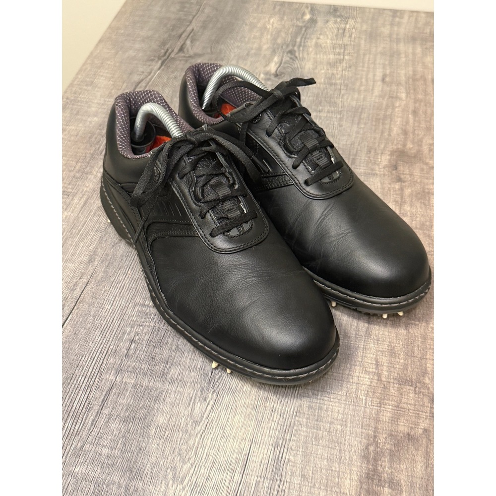 FootJoy Contour Series Black Leather Spiked Golf Shoes Mens 9.5 W 54018